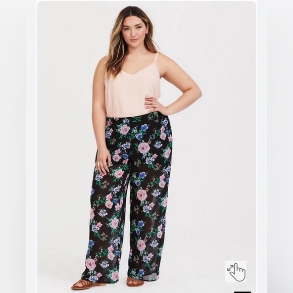 torrid Pants - Torrid Womens Mesh See Thru Floral Beach Pants Torrid Size 1 - 14/16